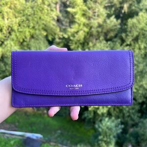 Coach Purple Leather Wallet